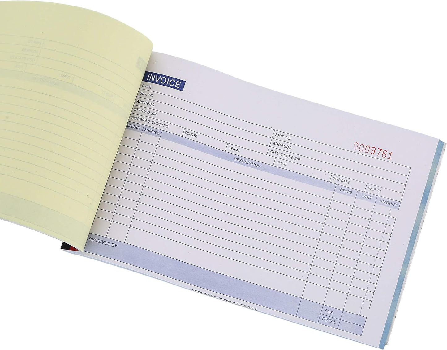 5 Pack Large Sales Order Book Receipt Invoice Duplicate Carbonless 50 Sets 5.5" X 8"5 - Horizontal