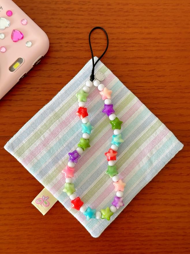 Drawwind Phone Charm Beaded Wristlet Strap Universal Cell Phone Lanyard Cute - Image 4