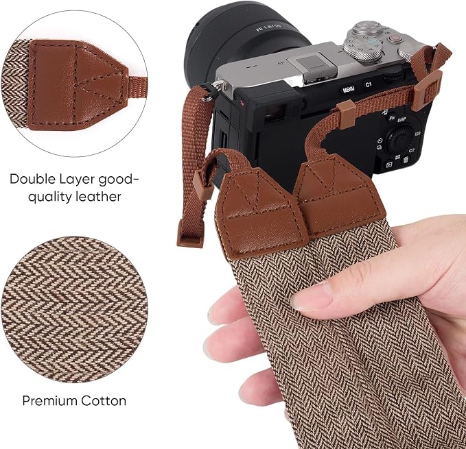 Camera Strap, Premuim Cotton Neck Shoulder Strap, Adjustable Neck Belt - Image 3