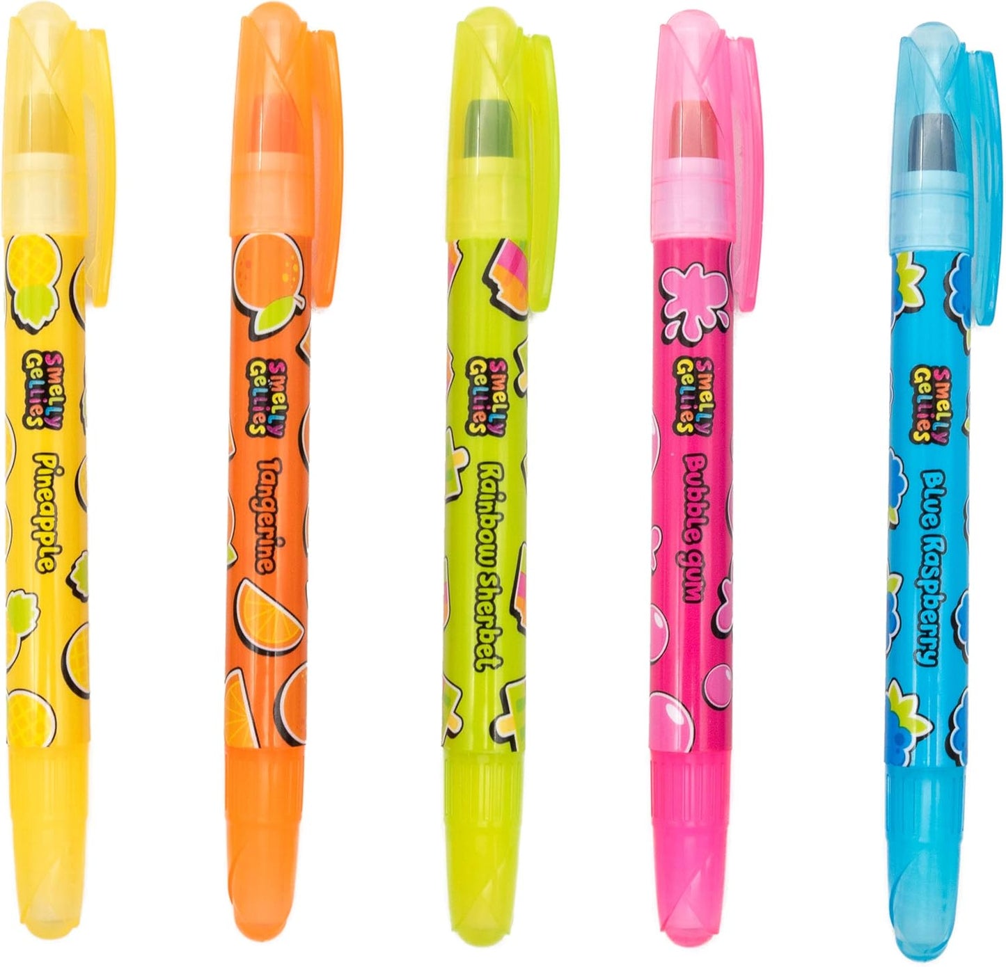 Smelly Gellies - Patented Gourmet Scented Glidewrite Gel Coloring Sticks, Crayons, Highlighters - 5 Count - Gifts for Kids