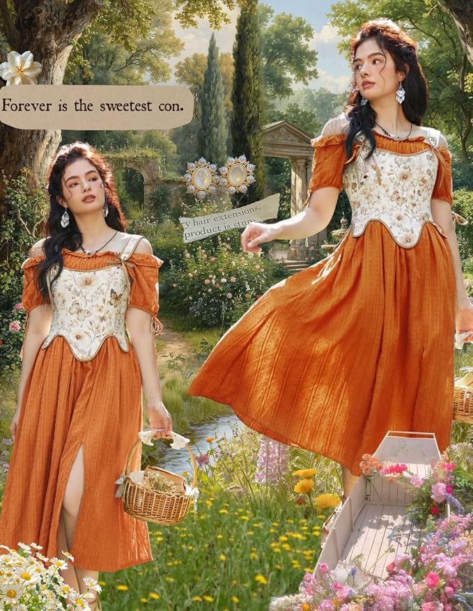 SCARLET DARKNESS Bustier Tops for Women Renaissance Floral Lace Up Bodyshaper - Image 2