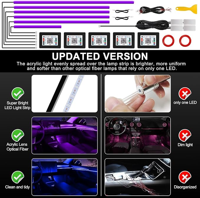 Acrylic Interior Car LED Strip Light - Image 6
