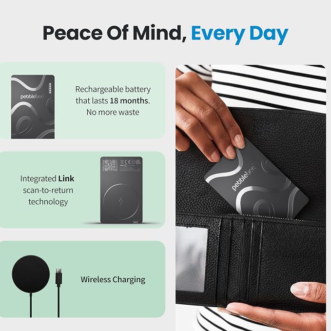 Pebblebee Card 5 | Rechargeable Bluetooth Wallet Tracker Card | Thin - Image 7
