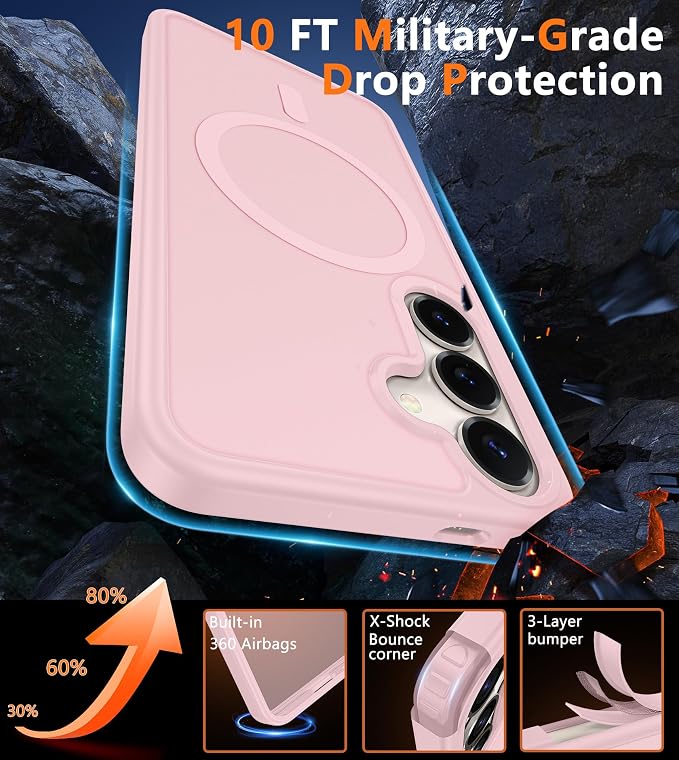 FNTCASE for Samsung Galaxy S25 Case: for Galaxy S24 Cases Magnetic Military - Image 4