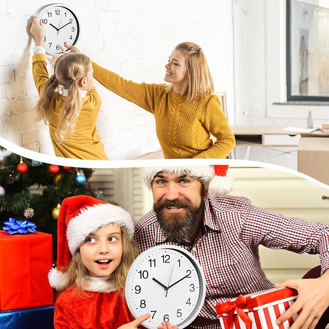 Inbagi 8 Pcs Wall Clock Large Silent Battery Operated Wall Clocks Modern Non - Image 3