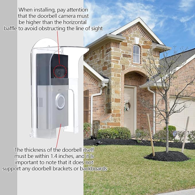 Transparent Plastic Doorbell Rain Cover Compatible - Image 3