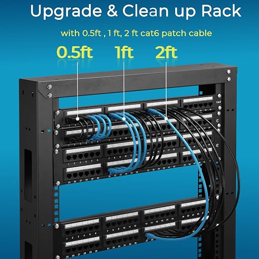 Rapink Patch Cables Cat6 1ft, Ethernet Patch Cable 10G, Cat 6 Patch Cable - Image 5