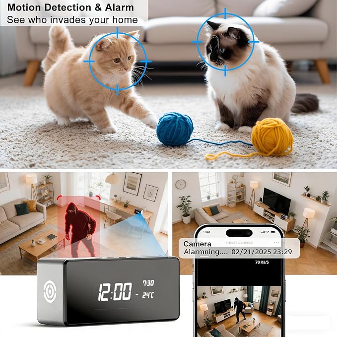 Hidden Camera Clock 4K HD WiFi, Wireless Camera - Image 6