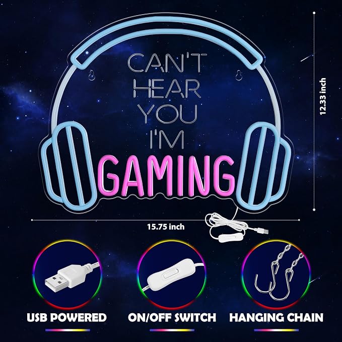 Kavaas Gamer Neon Sign, Neon Headphone Signs - Image 4