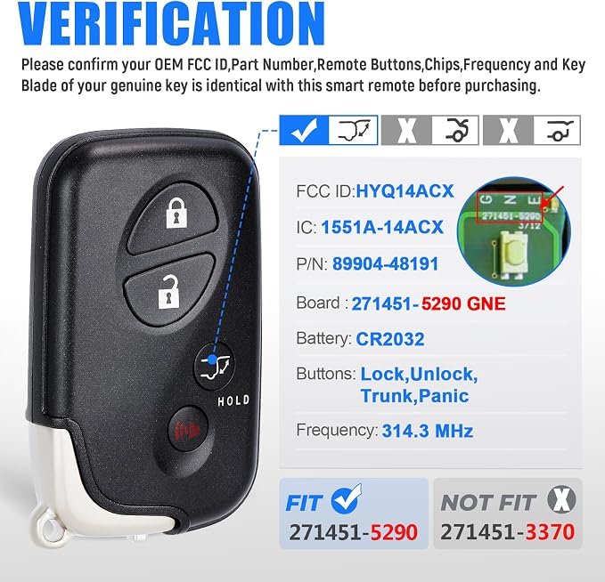 Keymall Smart Key Fob Transmitter Keyless Entry Remote Replacement - Image 2