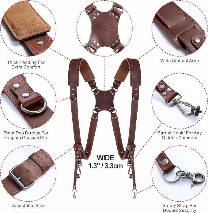 Padwa Lifestyle Dark Brown Dual Camera Harness - Image 2