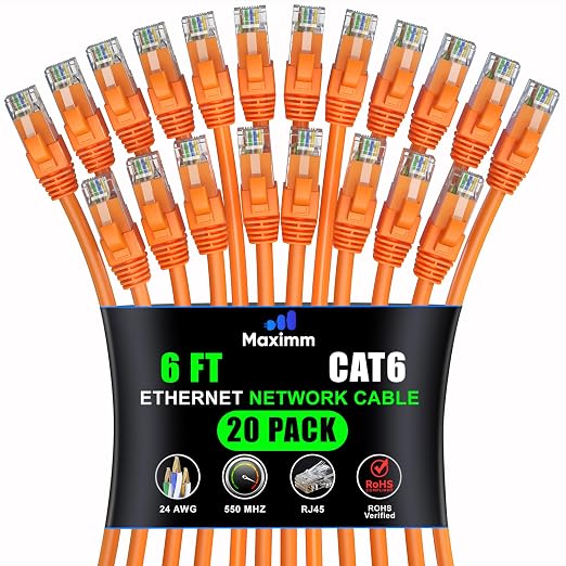 Maximm Cat 6 Ethernet Cable 6 ft by MaximmCable