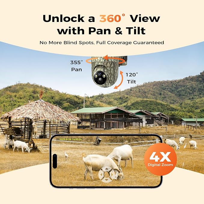 TKENPRO 4G LTE Cellular Trail Cameras, 360° View Live Streaming Game Camera - Image 4