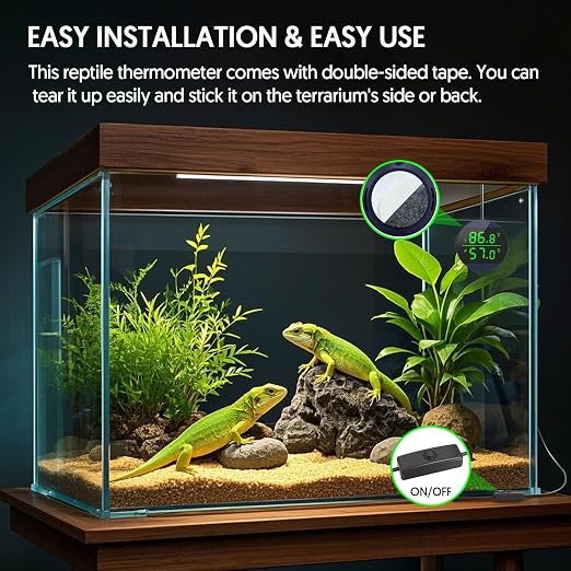 QZQ Reptile Thermometer and Humidity Gauge, LED Digital Thermometer Hydrometer - Image 5