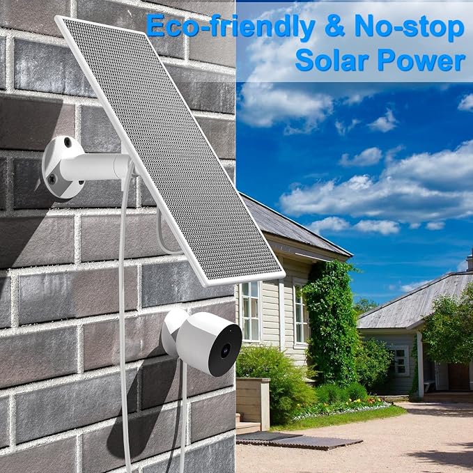 Solar Panel for Google Nest Camera Outdoor or Indoor, 5V 5W Solar Power Charger - Image 2
