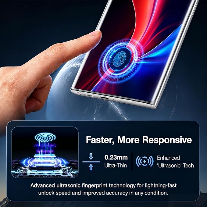 for Samsung Galaxy S22 Ultra Screen Protector 5G, Ultrasonic Fingerprint - Image 3