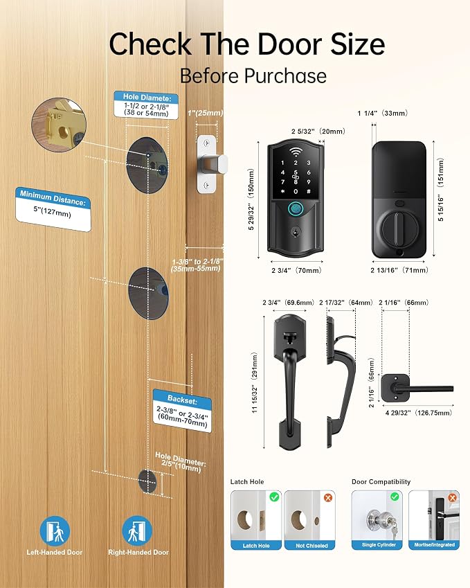 Built-in WiFi Smart Lock with Handle Set - Image 8