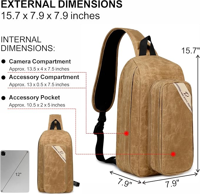 Padwa Lifestyle Khaki Crossbody Camera Bag - Image 7