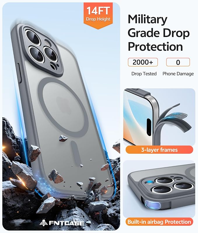 FNTCASE for iPhone 15 Pro Case: Translucent Matte Cases - Image 5