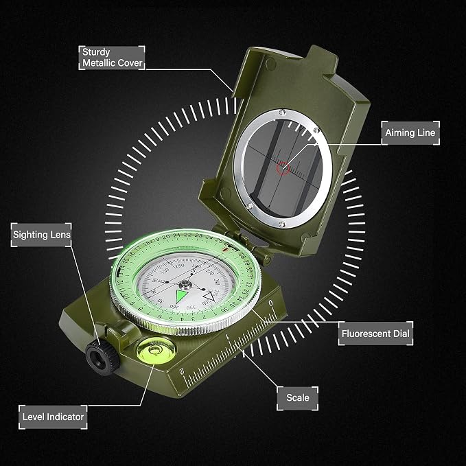 Military Lensatic Sighting Compass Survival - Image 3