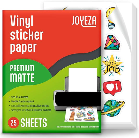 JOYEZA Premium Printable Vinyl Sticker Paper by JOYEZA