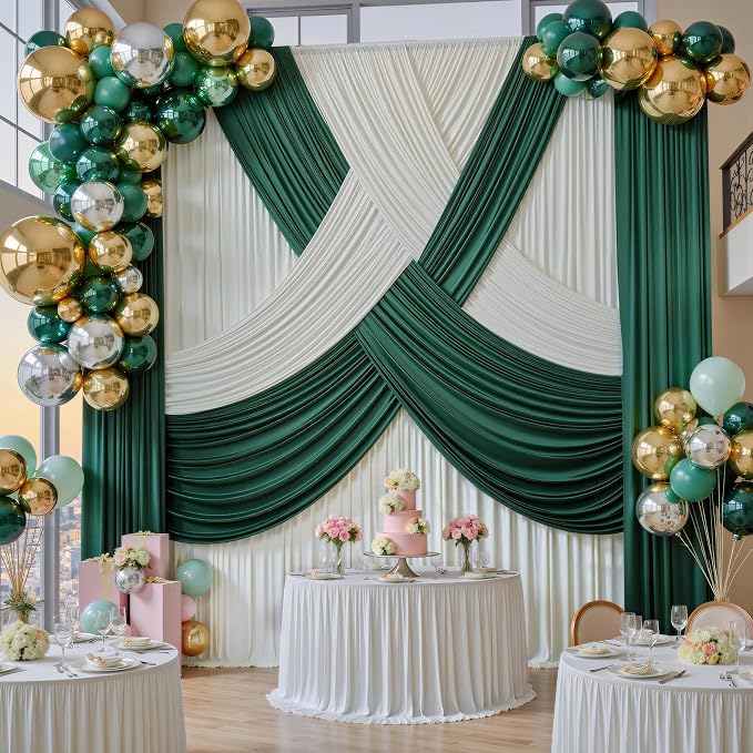 10ft x 15ft Ivory Backdrop Curtains - Image 4