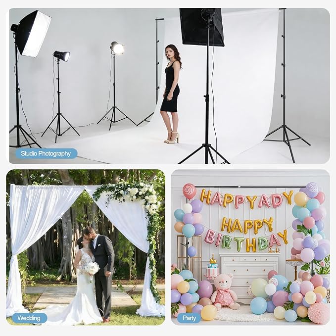EMART 10x10FT Backdrop Stand, Photo Studio Back Drop Adjustable Stand - Image 2