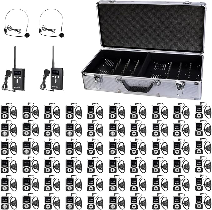 Retekess T130S Tour Guide Headsets, Tour Guide Microphone and Speaker, Upgraded by Retekess