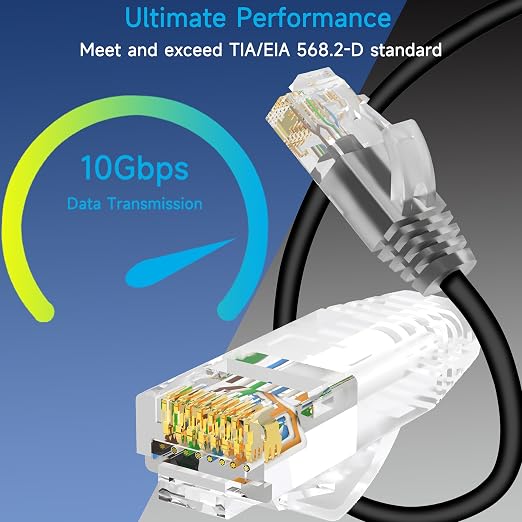 Cat6a Slim Ethernet Patch Cable 6 ft, Cat6a Patch Cable - Image 2