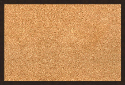 Amanti Art Natural Cork Board for Wall, 17x25 Vision Board with Brown Wood Frame, Medium Corkboard Office Decor for Home Organization, Rustic Farmhouse Corkboard Pinboard to display items for home