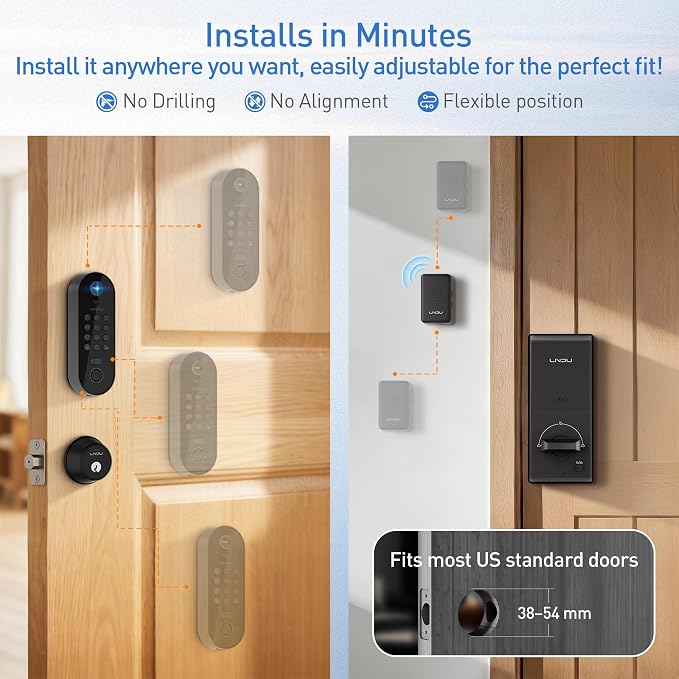 Smart Video Door Lock with 2K Doorbell Camera, Fingerprint & Keypad Keyless - Image 5