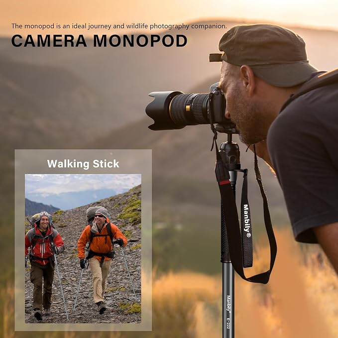 Manbily 65-Inch Camera Monopod, 5 Sections Aluminum Travel Monopod - Image 6
