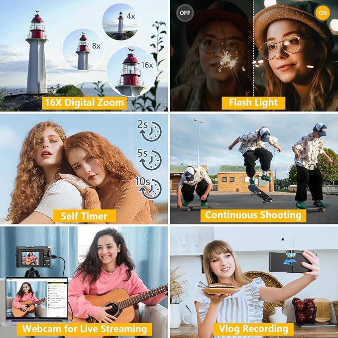 4K Digital Camera for Photography Autofocus, Upgraded 64MP WiFi Vlogging Camera - Image 6