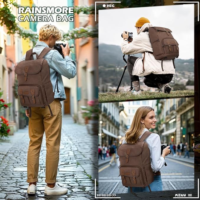 RAINSMORE Camera Bag Backpack for DSLR/SLR Mirrorless 15.6 Inch Laptop Camera - Image 4