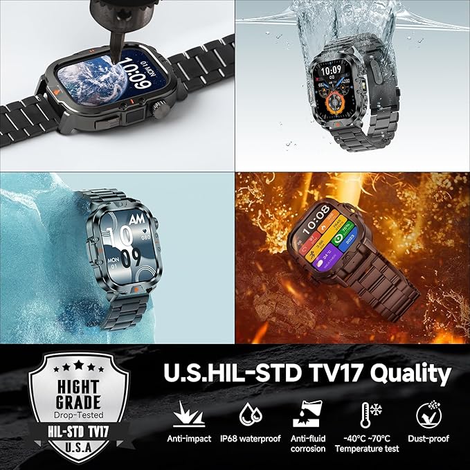 Smart Watch for Men Military Answer/Make Call 2.01″ Display 170+ Sports Modes - Image 2