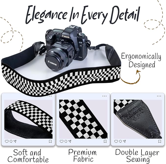 Art Tribute Camera Strap For Photographers Padded Universal Fit Neck Shoulder & - Image 3