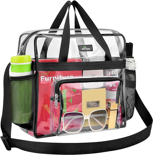 MAY TREE Clear Bag for Stadium Events, 12×5.5×12 Clear Tote Lunch Bag by MAYTREE