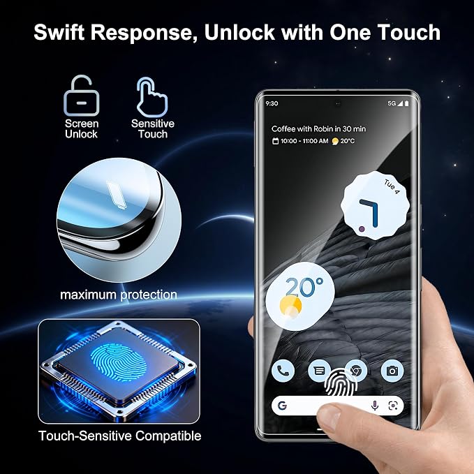 2+2 Pack for Google Pixel 7 Pro Screen Protector and Camera Protector, - Image 2