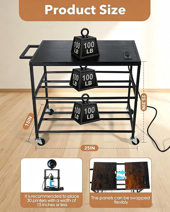 3D Printer Stand with Filaments Storage-Small 3D Printer Table - Image 5