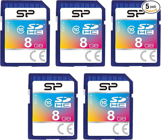 8GB 5-Pack SDHC Class 10 Flash Memory Card by Silicon Power by SPSiliconPower