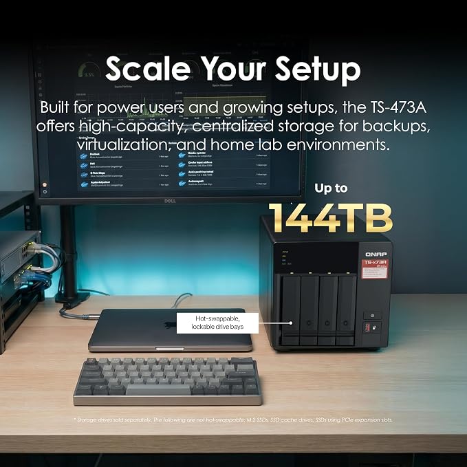 QNAP TS-473A-8G-US 4 Bay High-Speed Desktop NAS - Image 3