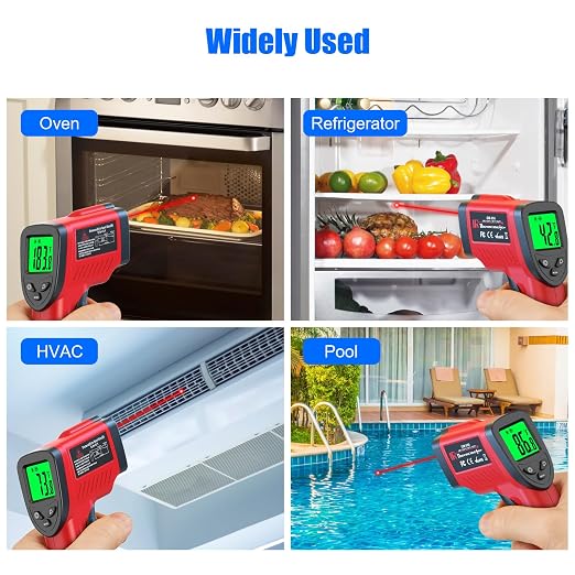Digital Infrared Thermometer Gun -58℉ to 1022℉, Adjustable Emissivity, Laser - Image 7