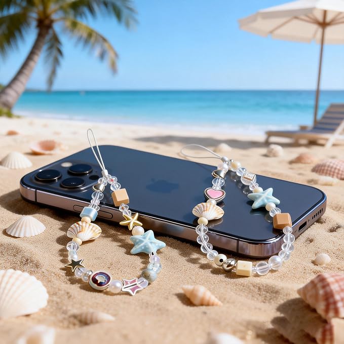 2 Pcs Phone Charm Strap Universal Hand Phone Wrist Strap Camera Lanyard Pearl - Image 5