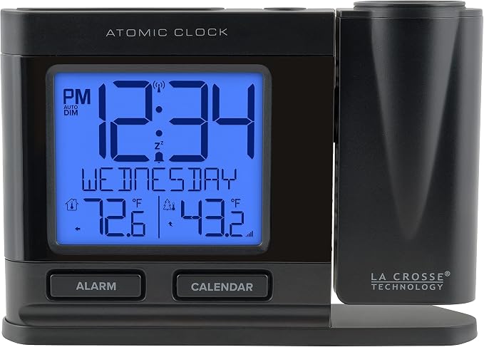 La Crosse Technology 616-41667-INT Black Atomic Projection Alarm Clock by LaCrosseTechnology