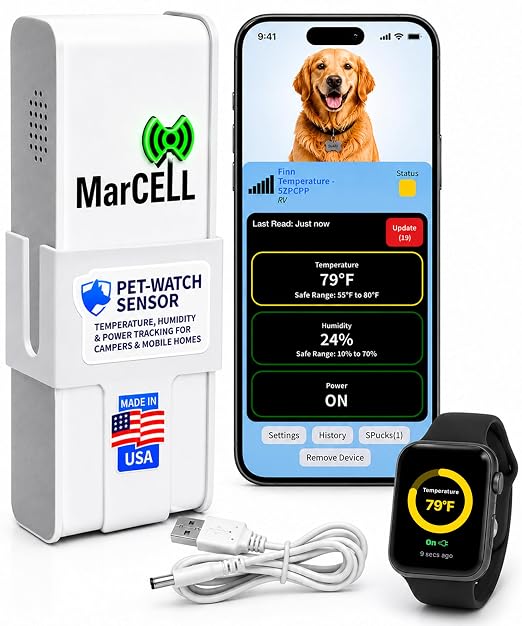MarCELL RV Temperature Monitor for Pets Watch Bundle – Cellular Temperature by MarcellMonitoringSystems