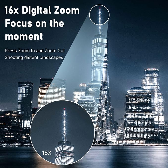 1080P Digital Camera for Photography and Video, 16MP 16X Digital Zoom 2.4 inch - Image 3
