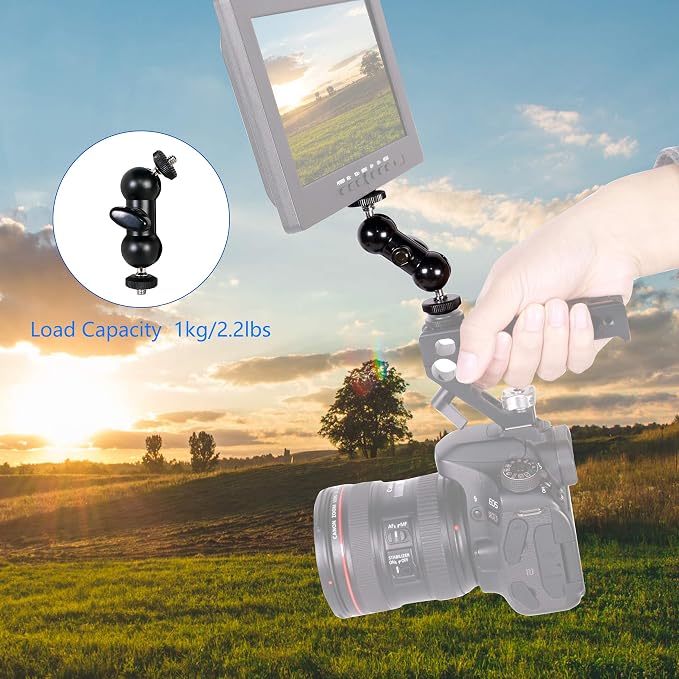 Cool Dual Ball head Magic Arm Adapter Camera Clamp Mount Super Clamp - Image 5