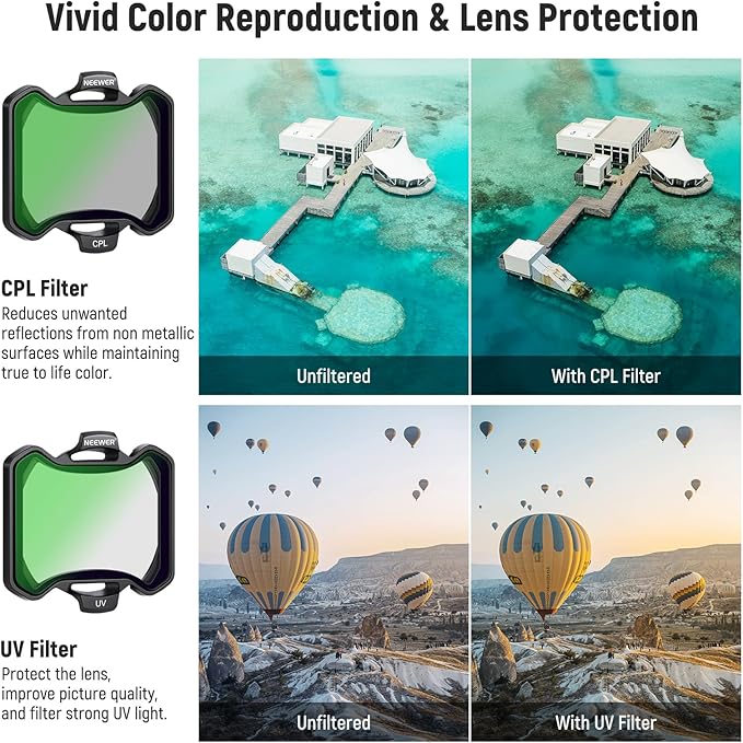 NEEWER Snap On ND&UV&CPL Filter Set Compatible - Image 5