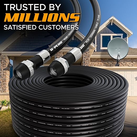 G-PLUG RG6 Coaxial Cable 25FT – Triple Shielded, Waterproof, 75 Ohm - Image 5