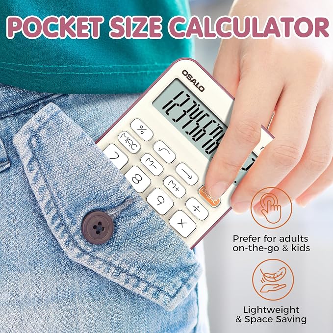 Pendancy Small Desk Calculator Cute, 12 Digit LCD Display, Basic Function - Image 7